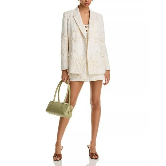 NEW LoveShackFancy Luara Cotton Doiley Lace Blazer Jacket White Bridal Coquette - Picture 2 of 16